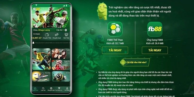 Tải app Fb88 có tính năng vuốt để cược